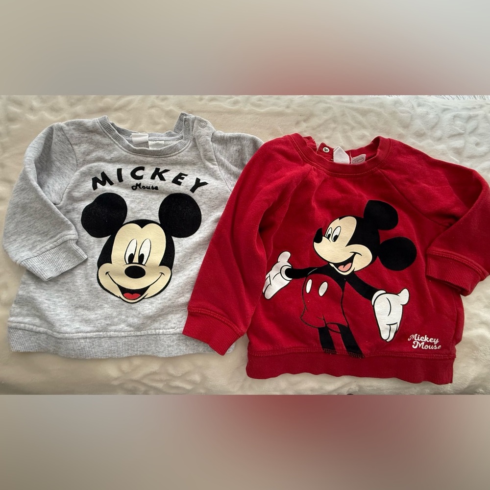 Set of Disney Mickey Mouse Gray and Red Sweatshirt Set